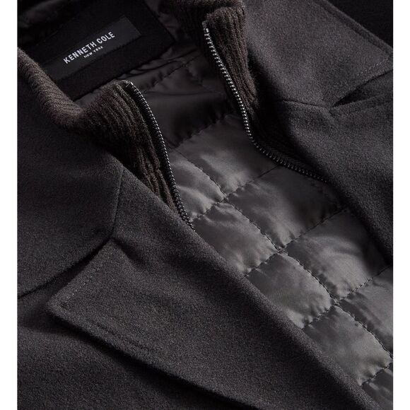 Kenneth Cole Men's Double Breasted Wool Blend Peacoat with Bib size L NWT in pkg - Picture 5 of 10